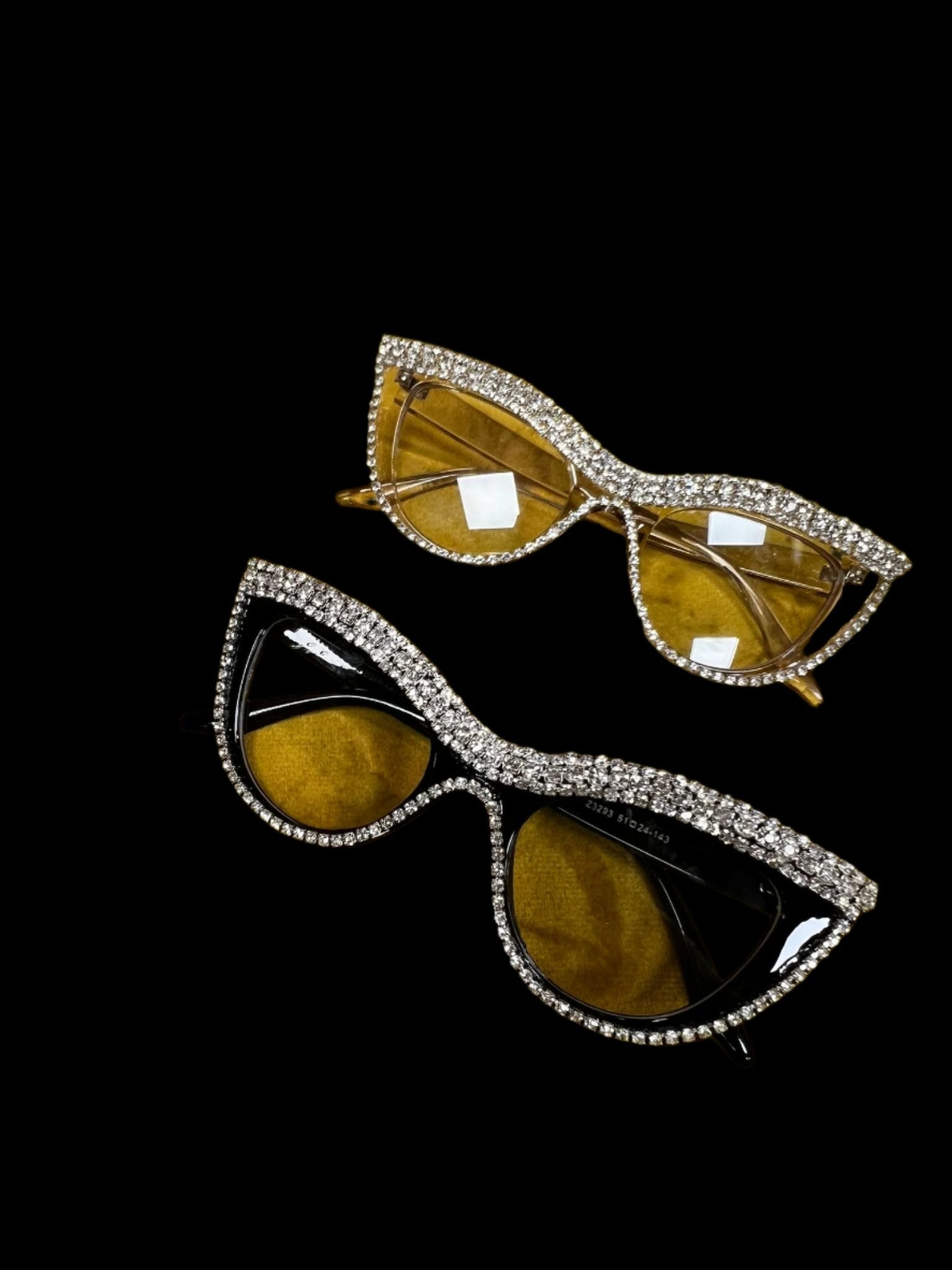 Crystal Cat Eye Clear Lens Sunglasses Halfmoon Magic Crystal Clear Female Cat-Eye Blue Light | Le  main image 2