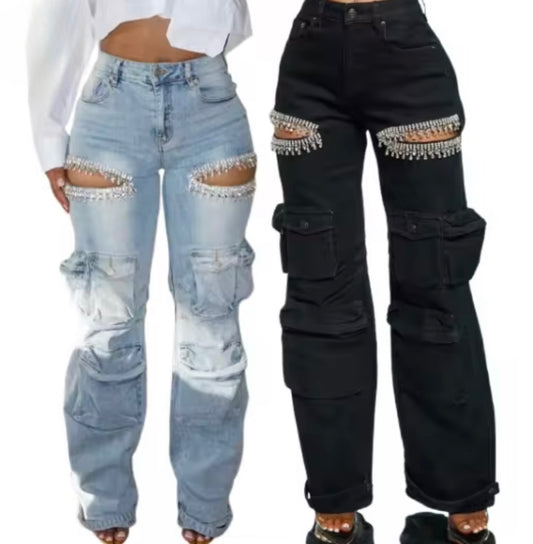 Diamond Drip Cargo Jeans