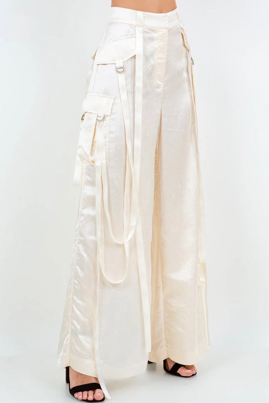 Satin Strap Trouser's (Crème)
