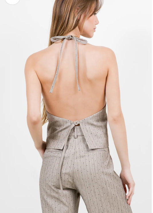 Tati PinStripe Halter Set